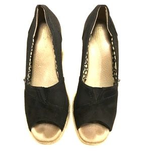 Toms Black Wedges size 8.5